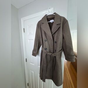 Love Tree Tan Double-Breasted Trench Coat
